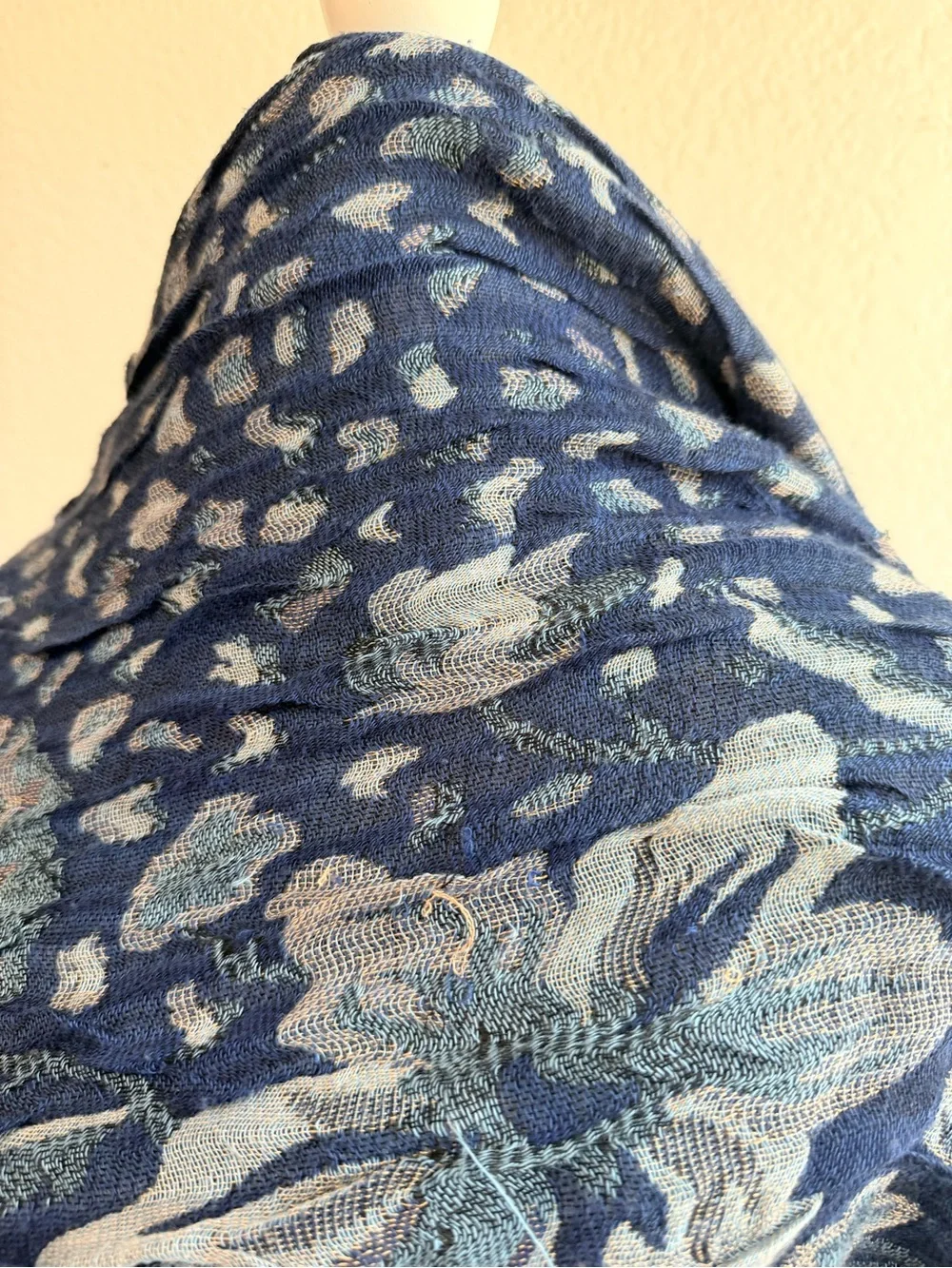 Blue Floral Pattern Lightweight Scarf Womens Winter Accessories